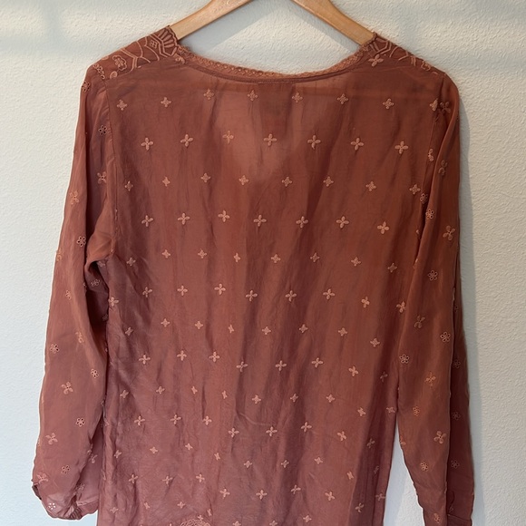 Johnny Was Embroidered Mauve Tunic Mini Dress - Picture 6 of 9